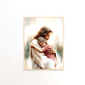 Toile Murale Christ et l'enfant - fond blanc